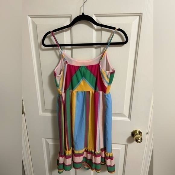Peach Love California Striped Dress Medium spaghetti straps - Picture 2 of 6